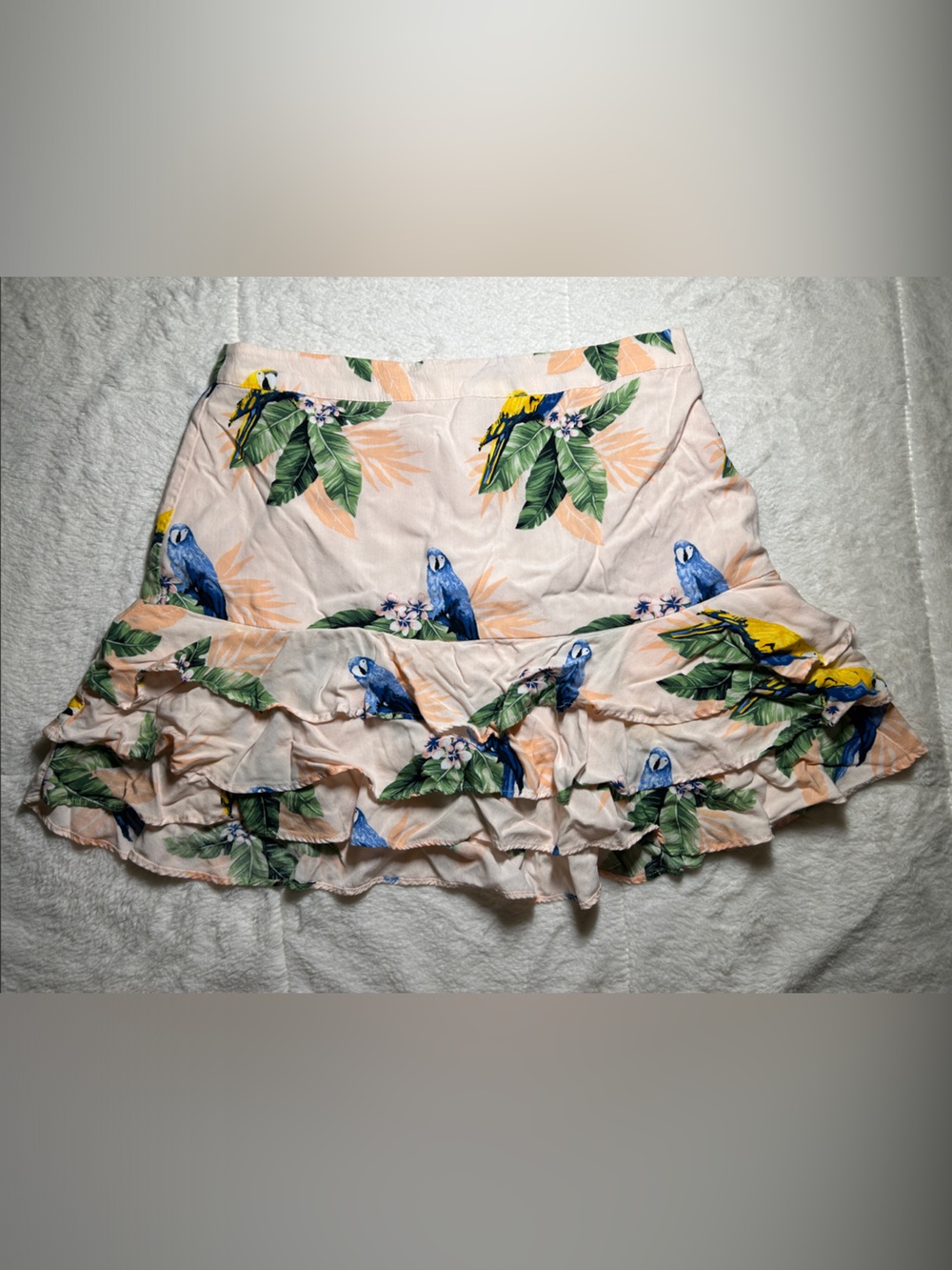 Forever 21 Tropical Ruffle Tiered Mini Skirt 🌺 Y2K Summer Vibes Women’s